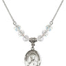 Saint Andre Bessette Birthstone Necklace | 3/4 inch | 6mm Beads  Crystal Sterling Silver