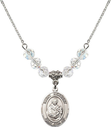 St. Norbert of Xanten Birthstone Necklace | 3/4 inch | 6mm Beads