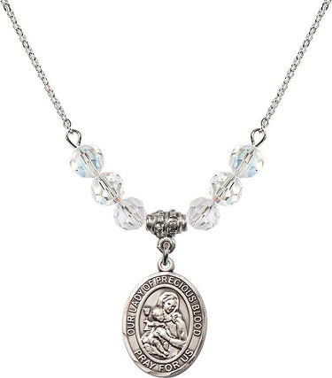 Our Lady of the Precious Blood Birthstone Necklace | 3/4 inch