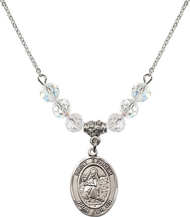St. Ephrem of Syria Birthstone Necklace | 3/4 inch | 6mm Beads