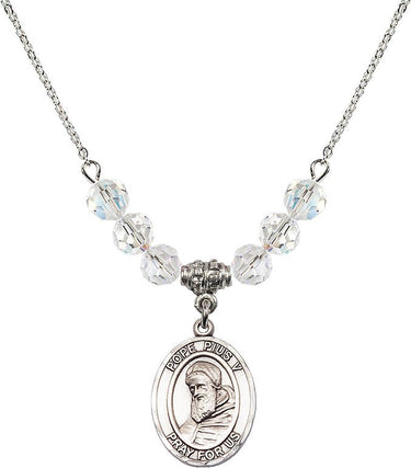 St. Pius X Birthstone Necklace | 3/4 inch | 6mm Beads