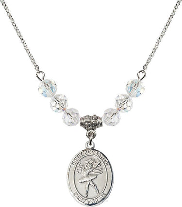 Saint Sebastian Dance Birthstone Necklace | 3/4 inch | 6mm Beads