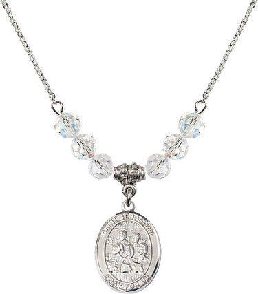 Saint Sebastian Choir Birthstone Necklace | 3/4 inch | 6mm Beads