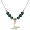 Saint Brigid of Ireland Cross Birthstone Necklace | 5/8 inch  Emerald 14kt Gold Filled