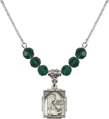 Saint Cecilia Birthstone Necklace | 5/8 inch | 6mm Beads