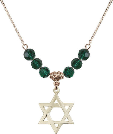 Women's Star of David Birthstone Necklace | 7/8 inch