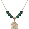 Saint Matilda Birthstone Necklace | 3/4 inch | 6mm Beads  Emerald 14kt Gold Filled