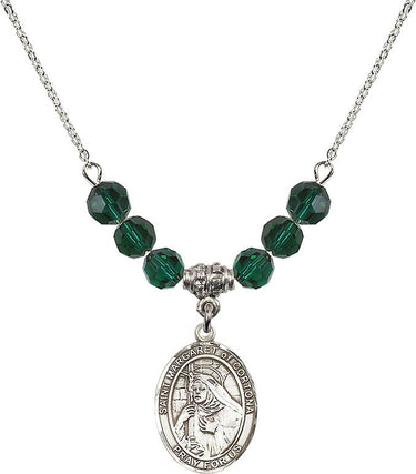 Saint Margaret of Cortona Birthstone Necklace | 3/4 inch | 6mm Beads