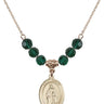 Saint Odilia Birthstone Necklace | 3/4 inch | 6mm Beads  Emerald 14kt Gold Filled