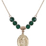 Saint Christina the Astonishing Birthstone Necklace | 3/4 inch  Emerald 14kt Gold Filled
