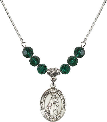 Saint Catherine of Alexandria Birthstone Necklace | 3/4 inch