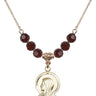 Madonna Birthstone Necklace | 7/8 inch | 6mm Beads  Garnet 14kt Gold Filled