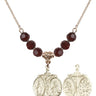 Novena Birthstone Necklace | 7/8 inch | 6mm Beads  Garnet 14kt Gold Filled