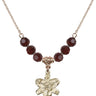 Chastity Birthstone Necklace | 5/8 inch | 6mm Beads  Garnet 14kt Gold Filled