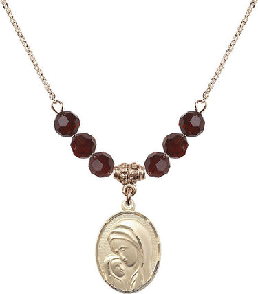 Madonna Birthstone Necklace for Women | 3/4 inch | 6mm Beads