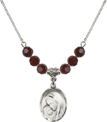 Madonna Birthstone Necklace for Women | 3/4 inch | 6mm Beads
