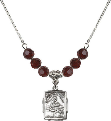 Saint Anne Birthstone Necklace | 5/8 inch | 6mm Beads