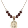Infant of Prague Birthstone Necklace | 3/4 inch | 6mm Beads  Garnet 14kt Gold Filled