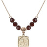 St. Jude Birthstone Necklace | 5/8 inch | 6mm Beads  Garnet 14kt Gold Filled