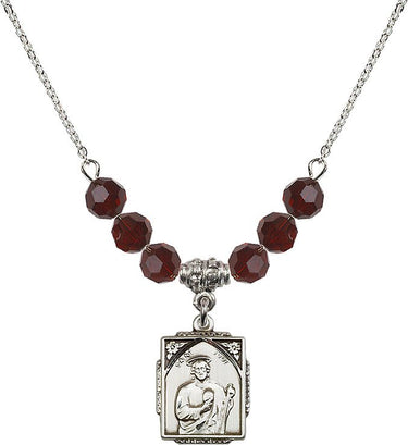 St. Jude Birthstone Necklace | 5/8 inch | 6mm Beads | N30-0804J