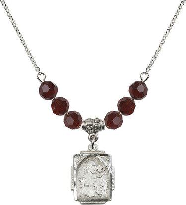 Saint Joseph Birthstone Necklace | 3/4 inch | 6mm Beads | N30-0804K