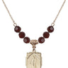 Saint Patrick Birthstone Necklace | 3/4 inch | 6mm Beads  Garnet 14kt Gold Filled