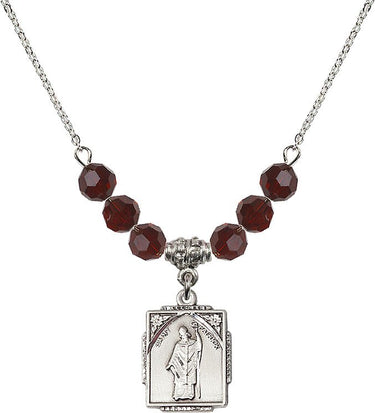 Saint Patrick Birthstone Necklace | 3/4 inch | 6mm Beads | N30-0804PA