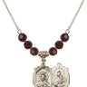 Scapular Birthstone Necklace | 5/8 inch | 6mm Beads  Garnet 14kt Gold Filled
