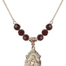 Mother of a Priest Birthstone Necklace | 3/4 inch | 6mm Beads  Garnet 14kt Gold Filled