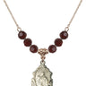 Saint Anne Birthstone Necklace | 3/4 inch | 6mm Beads  Garnet 14kt Gold Filled