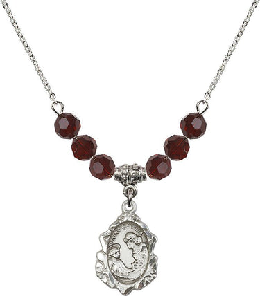 Saint Cecilia Birthstone Necklace | 3/4 inch | 6mm Beads | N30-0822CE