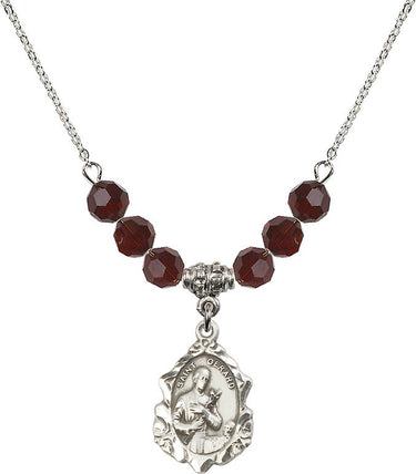 Saint Gerard Majella Birthstone Necklace | 3/4 inch | 6mm Beads