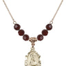 Infant of Prague Birthstone Necklace | 3/4 inch | 6mm Beads  Garnet 14kt Gold Filled