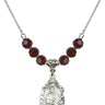 St. Jude Birthstone Necklace | 3/4 inch | 6mm Beads  Garnet Sterling Silver
