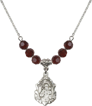 Saint Joseph Birthstone Necklace | 3/4 inch | 6mm Beads | N30-0822K
