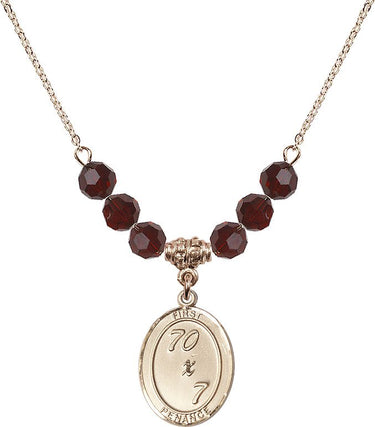 First Penance Birthstone Necklace | 3/4 inch | 6mm Beads