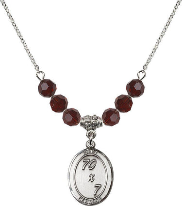 First Penance Birthstone Necklace | 3/4 inch | 6mm Beads