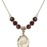 Graduation Birthstone Necklace | 3/4 inch | 6mm Beads  Garnet 14kt Gold Filled