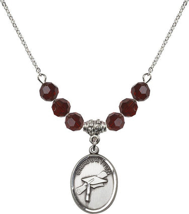 Graduation Birthstone Necklace | 3/4 inch | 6mm Beads