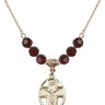 Crucifix Birthstone Necklace | 3/4 inch | 6mm Beads  Garnet 14kt Gold Filled