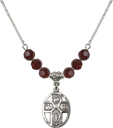 5-Way / Holy Spirit Birthstone Necklace | 3/4 inch | 6mm Beads