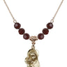 Madonna Birthstone Necklace | 7/8 inch | 6mm Beads  Garnet 14kt Gold Filled