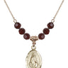 Miraculous Medal Birthstone Necklace | 7/8 inch | 6mm Beads  Garnet 14kt Gold Filled
