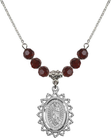 Collar con piedra natal de Nuestra Señora de Guadalupe | 1 pulgada