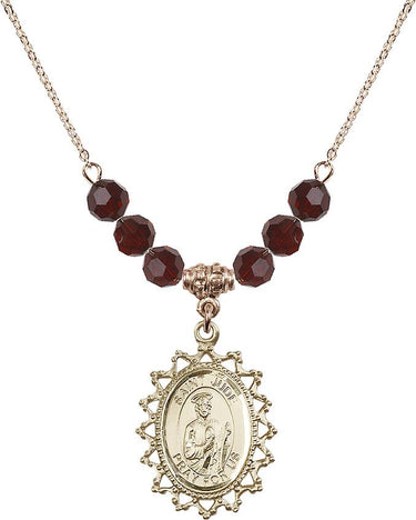 St. Jude Birthstone Necklace | 1 inch | 6mm Beads