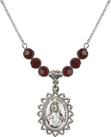 Collar escapulario de piedra de nacimiento | 2,54 cm | Cuentas de 6 mm
