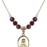 Madonna Birthstone Necklace | 3/4 inch | 6mm Beads  Garnet 14kt Gold Filled