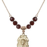 Madonna Birthstone Necklace | 7/8 inch | 6mm Beads  Garnet 14kt Gold Filled