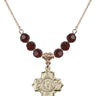 Communion/5-Way Birthstone Necklace | 7/8 inch | 6mm Beads  Garnet 14kt Gold Filled