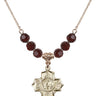 5-Way Birthstone Necklace | 7/8 inch | 6mm Beads  Garnet 14kt Gold Filled